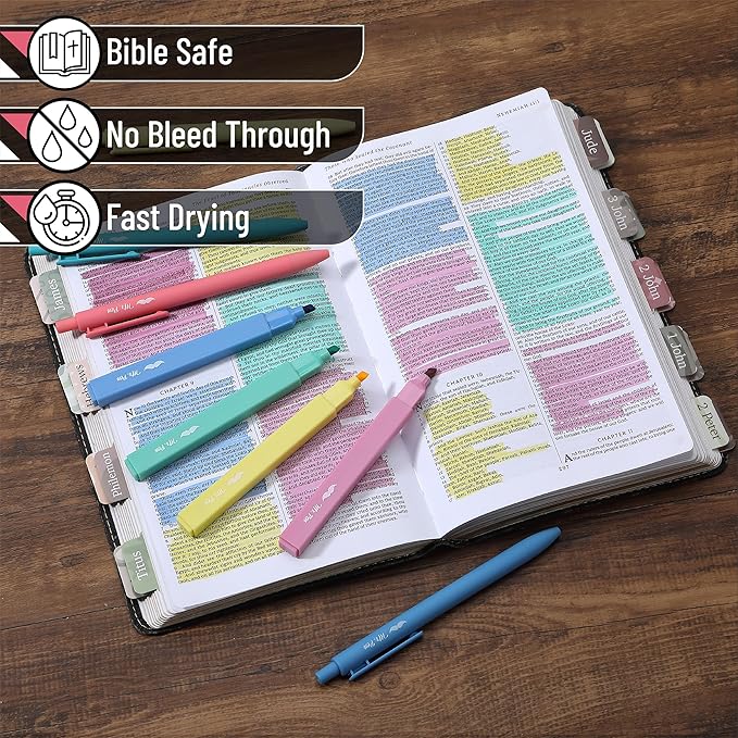 Mr. Pen- Aesthetic Highlighters and Gel Pens, 12 Pack, Pastel Color Bible Highlighters No Bleed, Colorful Ink Gel Pens Fine Point 0.7mm, Highlighter Pens
