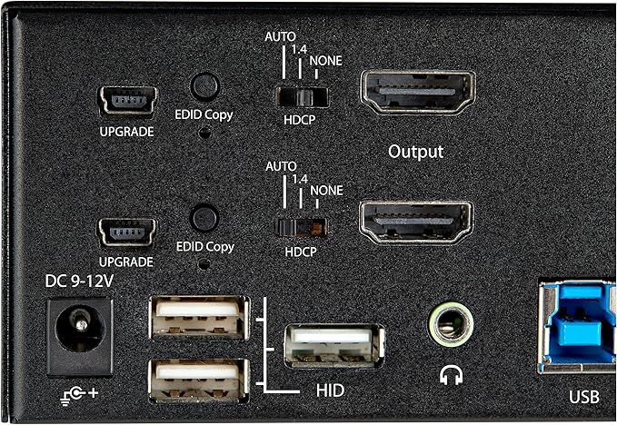 StarTech.com 2 Port Dual Monitor HDMI KVM Switch - 4K 60Hz Ultra HD HDR - Desktop 4K HDMI 2.0 KVM Switch with 2 Port USB 3.0 Hub (5Gbps) & 4X USB 2.0 HID, Audio - Hotkey Switching - TAA