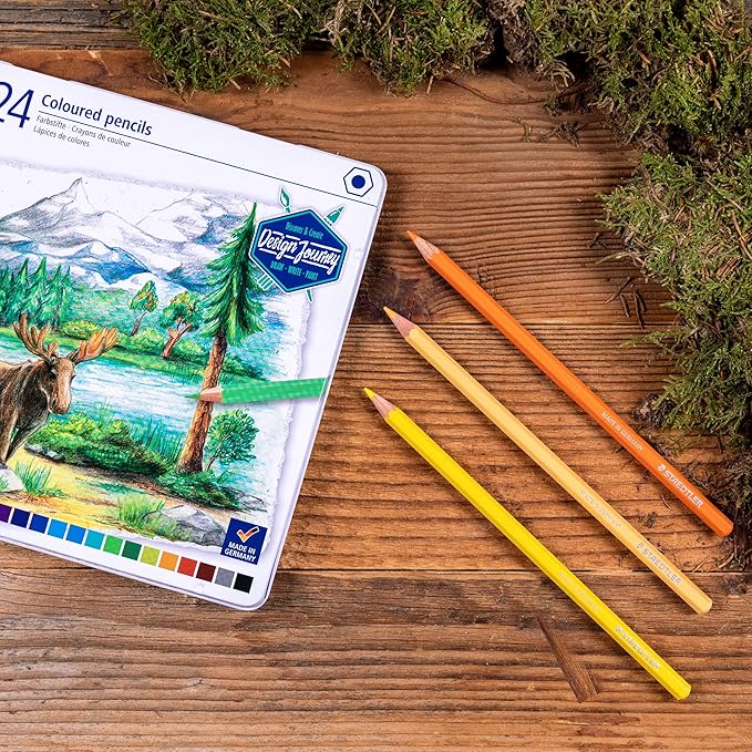 STAEDTLER 146C M24 Design Journey Colouring Pencils - Assorted Colours (Tin of 24)