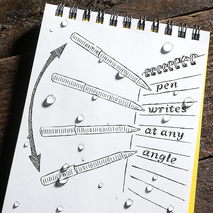 Rite in The Rain All-Weather Monsoon Adhesive Pen and Card Holder Kit, Black 3” x 5” Top-Spiral Notebook, and All-Weather Black Bolt-Action Pen (No. PH2-KIT)