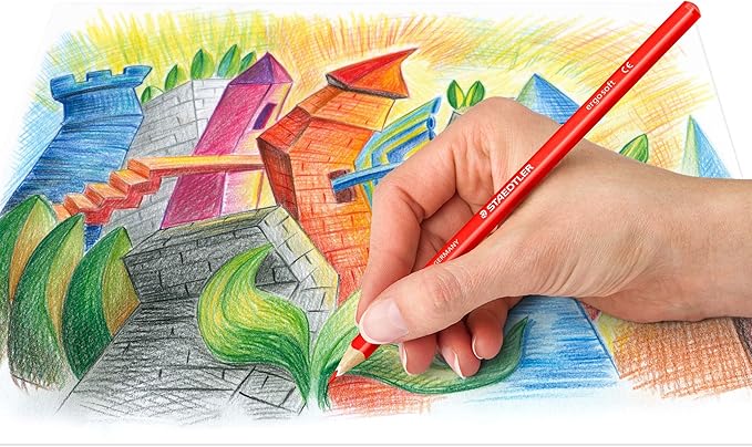 Staedtler Ergosoft Colored Pencils, Set of 24 Colors in Stand-up Easel Case (157SB24)