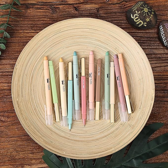 Mr. Pen- Aesthetic Gel Highlighters and Pens No Bleed, 12 Pack, Pastel Colors Bible Highlighters and Pens No Bleed