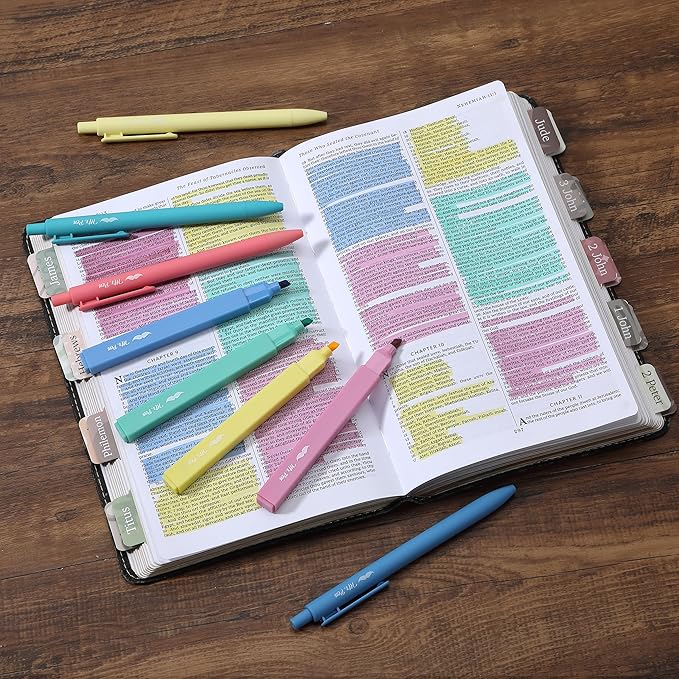 Mr. Pen- Bible Highlighters and Pens No Bleed, 8 Pack, Colorful Bible Pens and Highlighters No Bleed