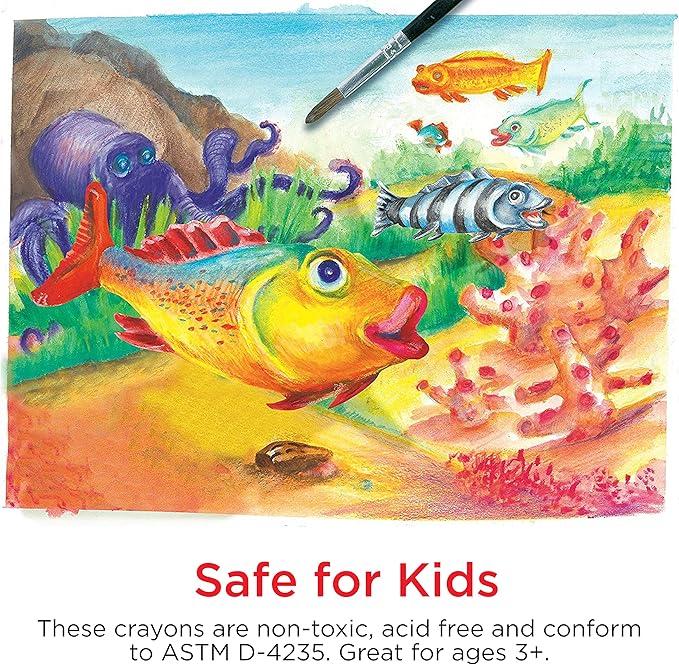 Faber-Castell Watercolor Crayons with Brush, 15 Colors - Watercolors For Kids